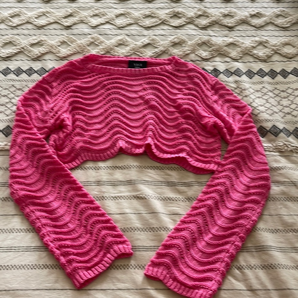 Pink crochet crop top
